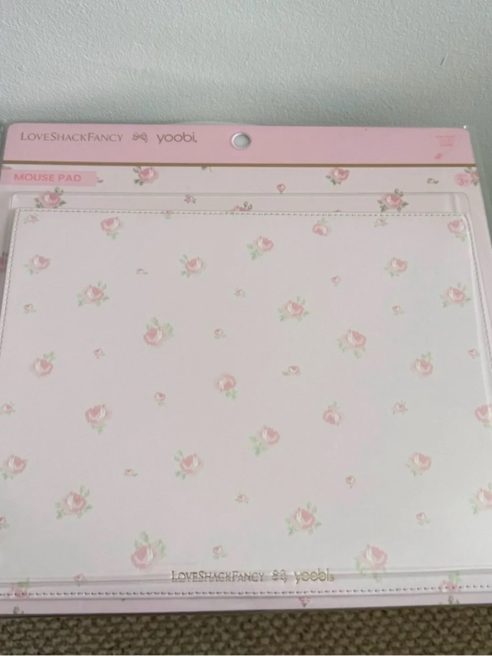 LoveShackFancy x Target school pen Mouse Pad pink rose